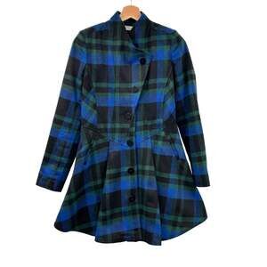 Kersh Plaid Twist Swing Style Ligth Coat